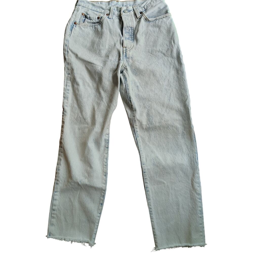 Levi’s 501 ‘80s Premium Jeans Women’s 27 Acid Wash Raw Hem 100% CottonI